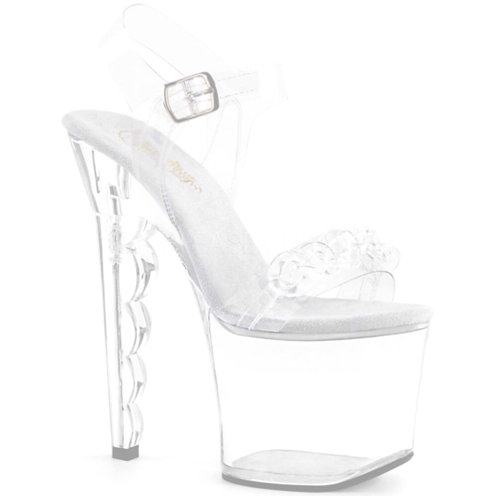 Lucite Clear Platform Heels With Lucite Chain Detailing - Picture 7 of 7